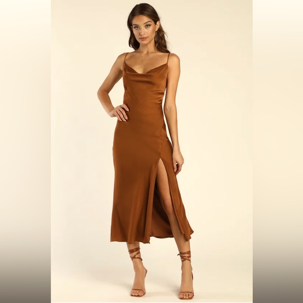 Audrey 3+1 satin slip dress